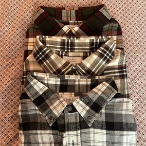 Croft & Barrow Soft Flannel Long Sleeve Button Up Shirt 3-Pack. Mens size XL.